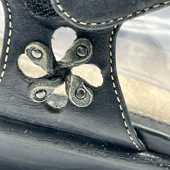 Dansko Sandals Ankle Strap Strappy Black Leather Open Toe Heel Size 41 - US 10.5 - Picture 10 of 16